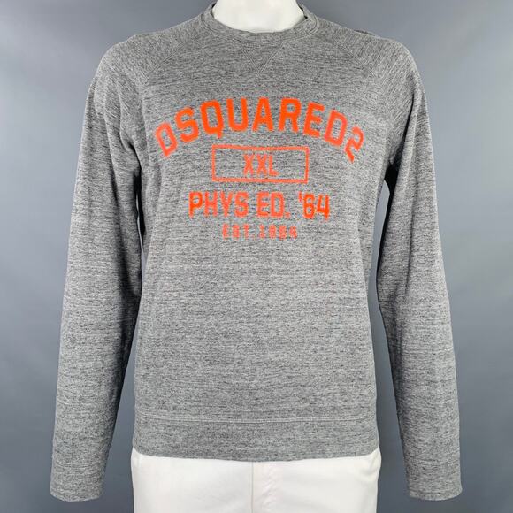 DSQUARED2 Size L Grey Red Logo Sweatshirt - Picture 1 of 6